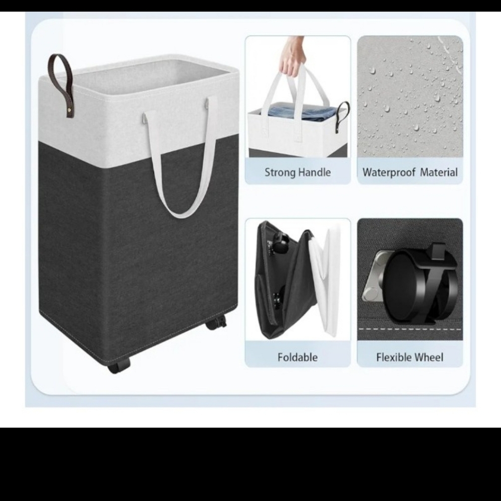 New Rolling  collapsible Laundry hamper